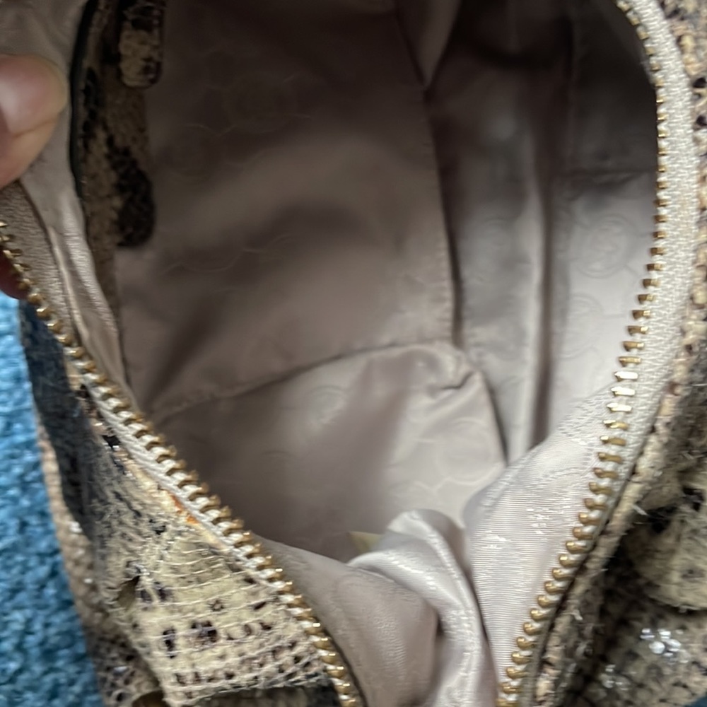 Michael Kors Beige/Black Python Effect Leather Fu… - image 5